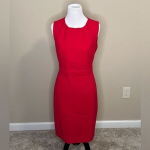 Ann Taylor Vibrant Red Midi Dress
